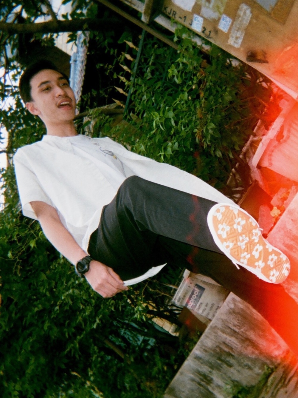 「CONVERSEのCONVERSE X GOLF LE FLEUR ONE STAR - BLUE 162131C（スニーカー、その他）」を使った、jerimoさん（メンズ・176cm）の春コーディネートの1枚目の写真