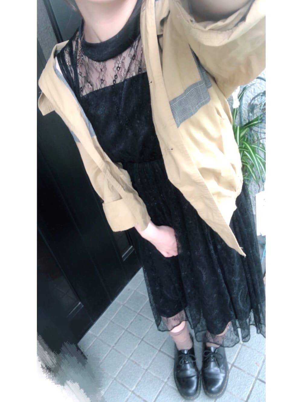 「結婚式、Dr.Martens、マキシ丈ワンピース、レース、ドレス、低身長」｜「Dr. Martensのアイテム（ドレスシューズ、ブラック系）」を使った、コトねさん（レディース・153cm）の夏コーディネートの1枚目の写真
