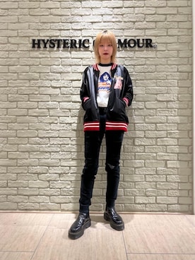 「ロックコーデ」｜「アイテム（その他アウター）」を使った、ゆうかさん（レディース・164cm）の秋コーディネート