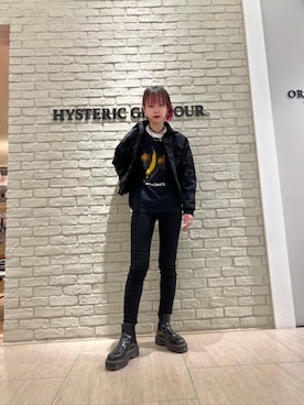 「ロックコーデ」｜「アイテム（デニムジャケット）」を使った、ゆうかさん（レディース・164cm）の冬コーディネート