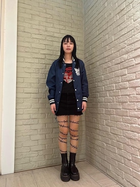 「でにむ」｜「アイテム（ブルゾン）」を使った、ゆうかさん（レディース・164cm）の冬コーディネート