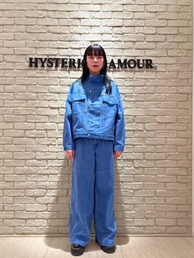「ワイドパンツ 」｜「アイテム（デニムジャケット）」を使った、ゆうかさん（レディース・164cm）の冬コーディネート