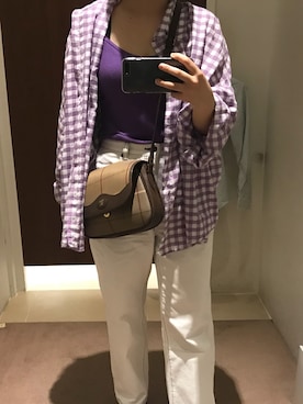 「ハイウエストストレートジーンズ」｜sugarさん（レディース・160cm）の夏コーディネート