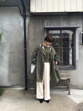 「AMERI」｜「アイテム（ミリタリージャケット）」を使った、sugarさん（レディース・158cm）の秋コーディネート