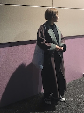 「ROKU」｜「アイテム（その他アウター）」を使った、sugarさん（レディース・158cm）の冬コーディネート