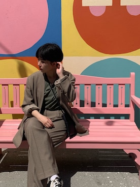 「ゆるコーデ」｜「アイテム（テーラードジャケット、その他）」を使った、sugarさん（レディース・158cm）の秋コーディネート