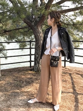 「スプリングSENSEOFPLACE」｜「アイテム（ジャケット/アウター）」を使った、asukaさん（レディース・163cm）の春コーディネート
