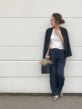 「GRL（グレイル）のアイテム（ピアス（両耳用））」を使った、asukaさん（レディース・163cm）の秋コーディネート