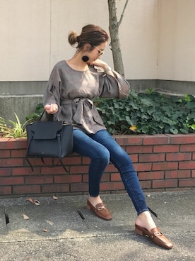 「GRL（グレイル）のアイテム（ピアス（両耳用））」を使った、asukaさん（レディース・163cm）の秋コーディネート