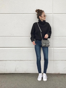 「GRL（グレイル）のアイテム（ピアス（両耳用））」を使った、asukaさん（レディース・163cm）の秋コーディネート