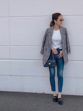 「GRL（グレイル）のアイテム（ピアス（両耳用））」を使った、asukaさん（レディース・163cm）の秋コーディネート