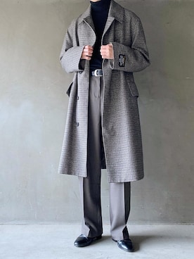 「ADAM ET ROPE'（アダムエロペ）のアイテム（トレンチコート）」を使った、HeHOさん（メンズ・173cm）の冬コーディネート