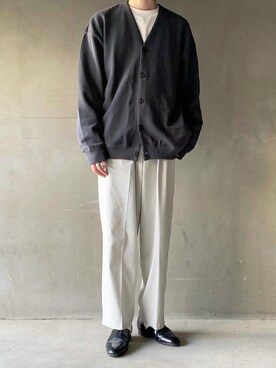 「春めきシューズ」｜「アイテム（スリッポン）」を使った、HeHOさん（メンズ・173cm）の春コーディネート
