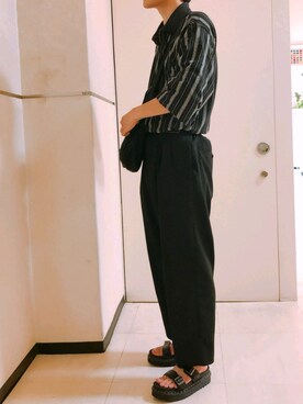 Dr Martens Zebrilus Myles Slideレザーサンダルを使ったメンズ人気ファッションコーディネート Wear