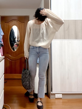 「Herls（ハーリス）のアイテム」を使った、Catharine Linさん（レディース・160cm）の秋コーディネート