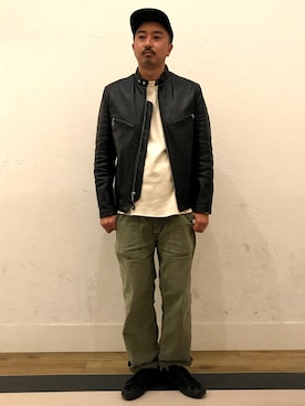 「schott（ショット）のSchott/ショット/ARMY FATIGUE PANTS/アーミー ファティーグ パンツ（その他パンツ）」を使った、idaさん（メンズ・179cm）の秋コーディネート