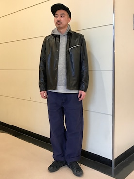 「schott（ショット）のSchott/ショット/ARMY FATIGUE PANTS/アーミー ファティーグ パンツ（その他パンツ）」を使った、idaさん（メンズ・179cm）の冬コーディネート