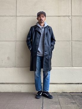 「SCHOTT」｜「アイテム（チェスターコート）」を使った、idaさん（メンズ・179cm）の秋コーディネート