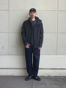 「SCHOTT」｜「アイテム（マウンテンパーカー）」を使った、idaさん（メンズ・179cm）の冬コーディネート