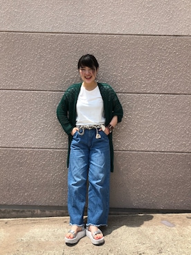 「EN ROUTE（アンルート）のアイテム（サンダル）」を使った、みわぴょんさん（レディース・165cm）の春コーディネート
