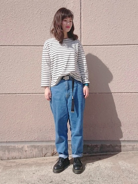 「Dr. Martens（ドクターマーチン）のDr.Martens (ドクターマーチン)/1461 3EYE GIBSON SHOES（その他シューズ）」を使った、みわぴょんさん（レディース・165cm）の冬コーディネート