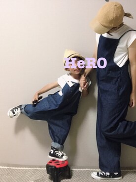 「CONVERSE（コンバース）のALL STAR HI（スニーカー）」を使った、HeROさん（キッズ・100cm）の夏コーディネート