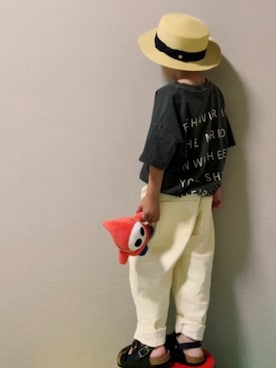 「ヒラキ（ヒラキ）のアイテム（サンダル）」を使った、HeROさん（キッズ・100cm）の夏コーディネート
