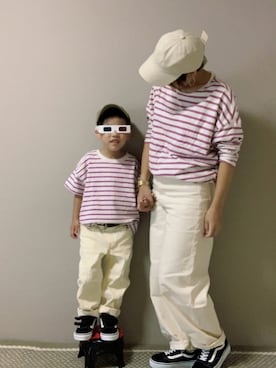 「AZUL by moussy（アズールバイマウジー）のアイテム（帽子）」を使った、HeROさん（キッズ・100cm）の夏コーディネート