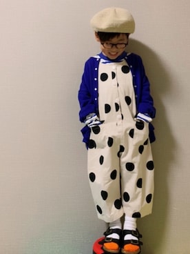 「アイテム（メガネ）」を使った、HeROさん（キッズ・110cm）の冬コーディネート