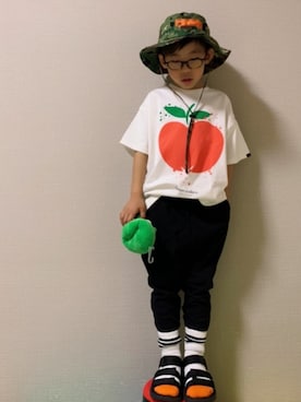 「ヒラキ（ヒラキ）のアイテム（サンダル）」を使った、HeROさん（キッズ・110cm）の夏コーディネート