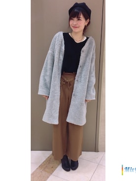 「アイテム（ノーカラージャケット）」を使った、yokoyama_yuuuさん（レディース・172cm）の秋コーディネート