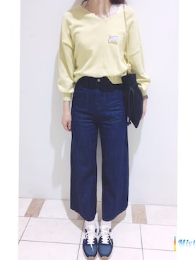 「ハイウエストデニム」｜yokoyama_yuuuさん（レディース・172cm）の冬コーディネート