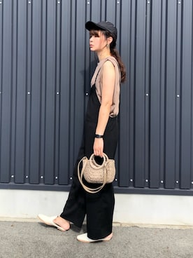 「Green　Parks（グリーンパークス）のアイテム（サロペット/オーバーオール）」を使った、yokoyama_yuuuさん（レディース・173cm）の夏コーディネート
