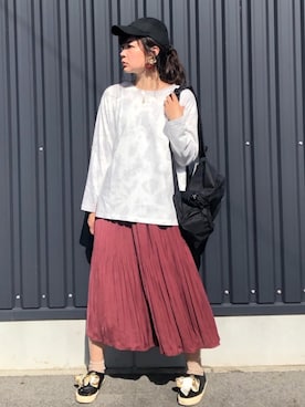 「DISCUS（ディスカス）のアイテム」を使った、yokoyama_yuuuさん（レディース・173cm）の夏コーディネート