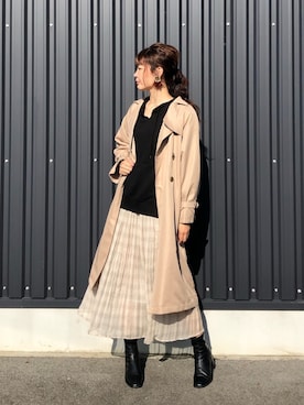 「秋のマイ旬スタイル」｜「アイテム（トレンチコート）」を使った、yokoyama_yuuuさん（レディース・173cm）の秋コーディネート