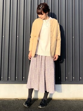 「ステッチ」｜「アイテム（ブルゾン）」を使った、yokoyama_yuuuさん（レディース・173cm）の冬コーディネート