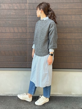 「アイテム（シャツワンピース）」を使った、yokoyama_yuuuさん（レディース・173cm）の冬コーディネート