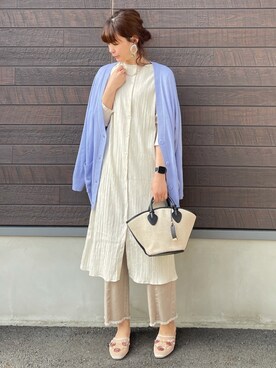 「cache cache（カシュ カシュ）のアイテム（トートバッグ）」を使った、yokoyama_yuuuさん（レディース・173cm）の春コーディネート