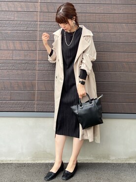 「新生活」｜「アイテム（トレンチコート）」を使った、yokoyama_yuuuさん（レディース・173cm）の春コーディネート