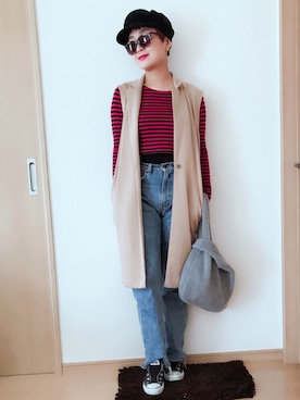 「ドラフトリーバイス」｜「アイテム（キャスケット）」を使った、maikoroさん（レディース・158cm）の冬コーディネート