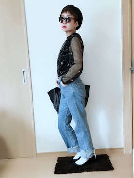 「ドラフトリーバイス」｜「アイテム（帽子）」を使った、maikoroさん（レディース・158cm）の冬コーディネート