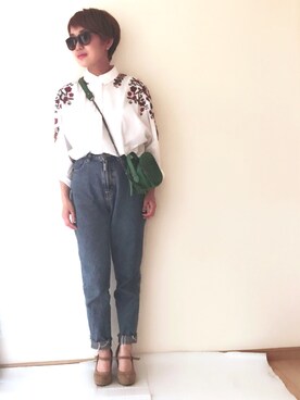 「selectshop moca（セレクトショップモカ）のアイテム」を使った、maikoroさん（レディース・158cm）の春コーディネート