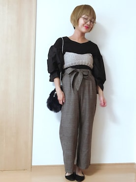 「資生堂インテグレートプレゼンツ 秋服×「#コク色シャドウ」でいい女になろうキャンペーン（シセイドウインテグレート）のアイテム」を使った、maikoroさん（レディース・158cm）の秋コーディネート