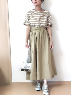 maikoroさんの「チノボリュームスカート」を使ったコーディネート