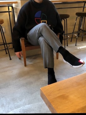 「ADER error」｜「アイテム（スラックス）」を使った、かっしーさん（メンズ・175cm）の春コーディネート