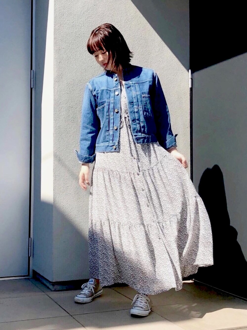 IÉNAイエナ ジョーゼットフラワープリントマキシワンピース グレー IÉNAイエナ ジョーゼットフラワープリントマキシワンピース