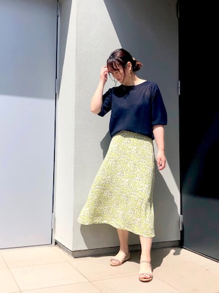 IENA（イエナ）の「フラワープリントフレアースカート