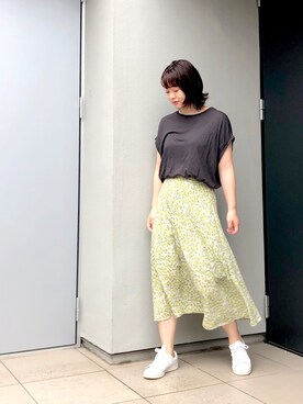 美品/IENA/フラワープリントフレアースカートスカート