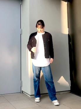 「Lee（リー）のアイテム（ブルゾン）」を使った、kumikoさん（レディース・165cm）の秋コーディネート