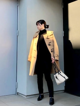 「レースアップシューズ」｜「アイテム（ダッフルコート）」を使った、kumikoさん（レディース・165cm）の冬コーディネート